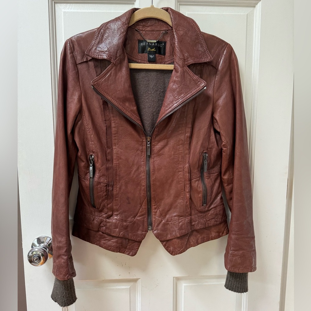 Bernardo Genuine Leather Moto Jacket